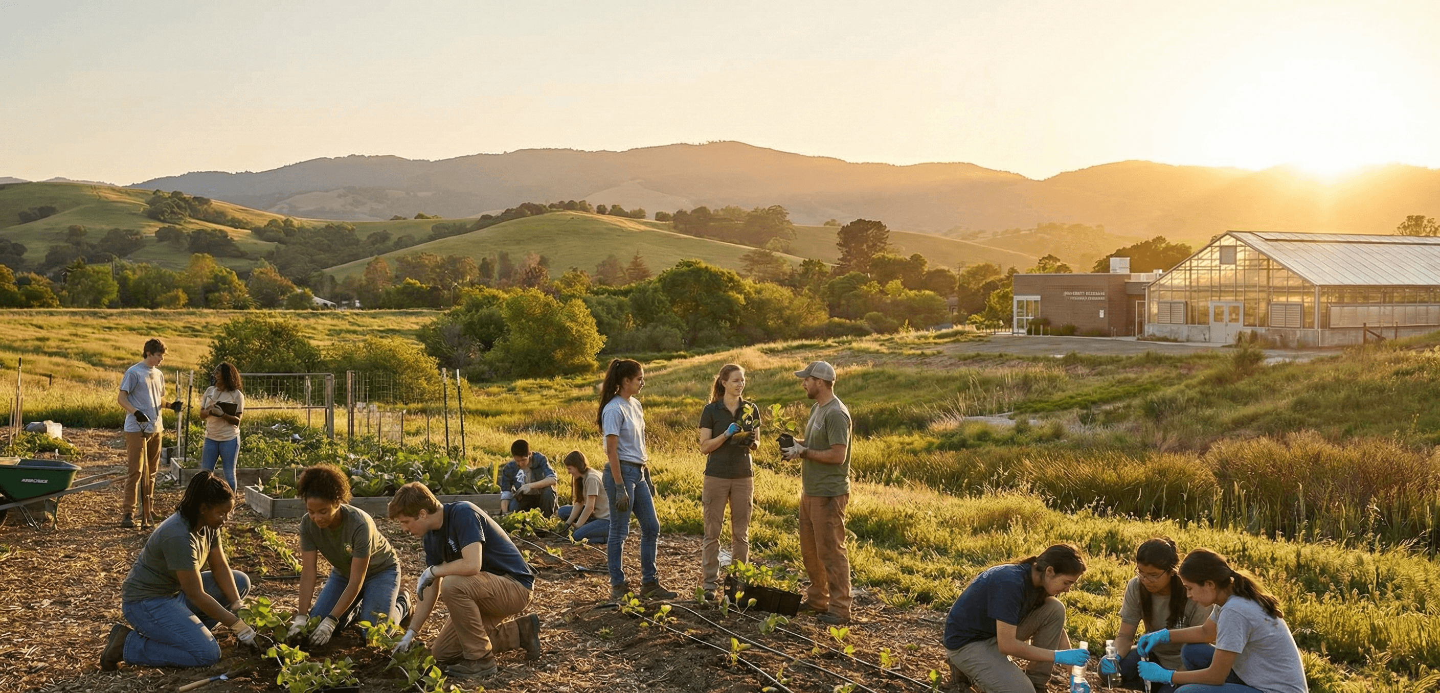 Youth outreach event — students engaged in hands-on agricultural learning